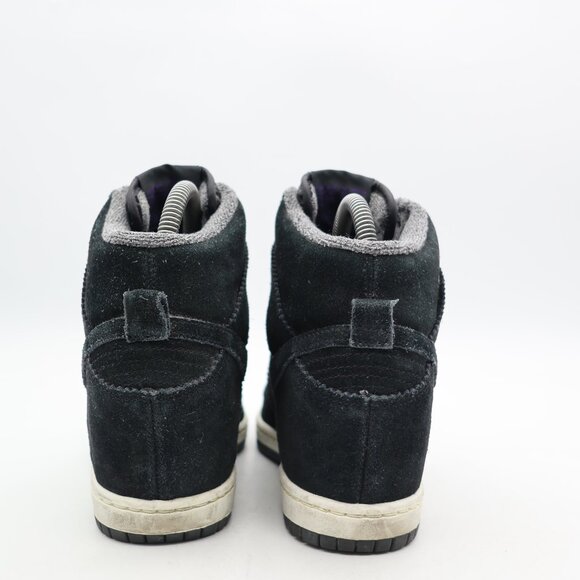 Nike Dunk Sky Hi Hidden Wedge Heel Women's Size 7 Black Suede Shoes  528899-014 - Picture 5 of 10